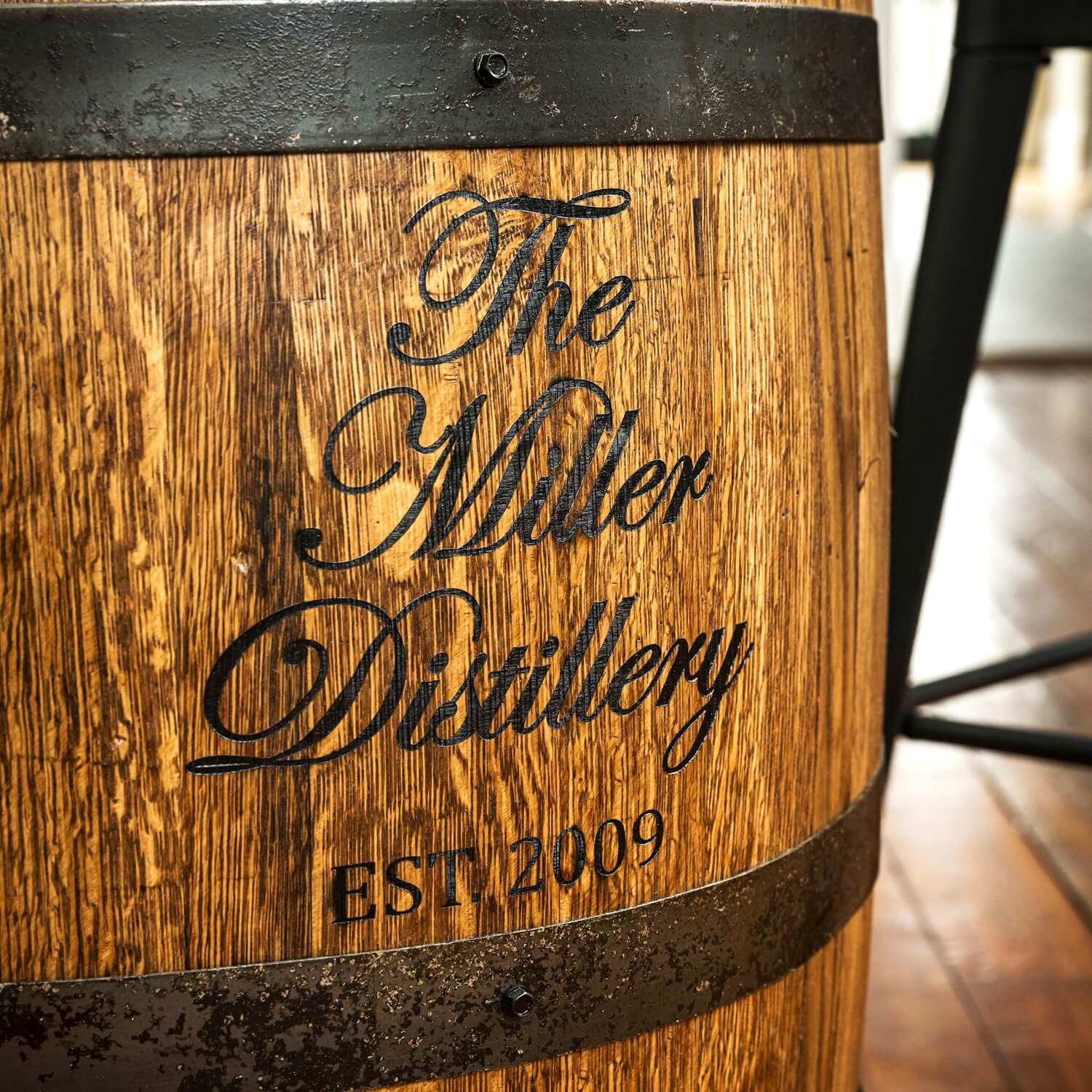 Refurbished Whiskey Barrel Open Display Cabinet - Image 5