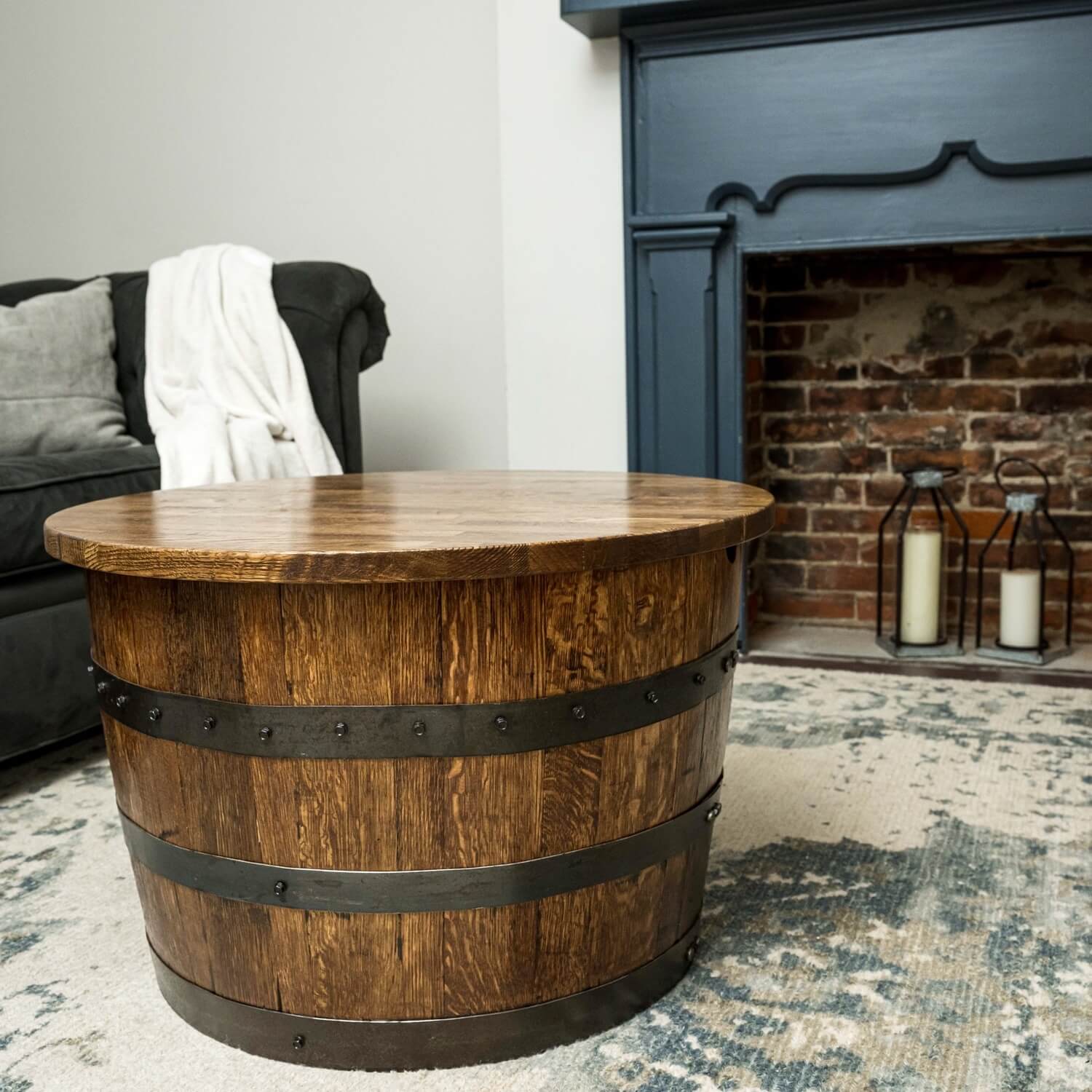 Round Half-Barrel Coffee Table or End Table - Image 5
