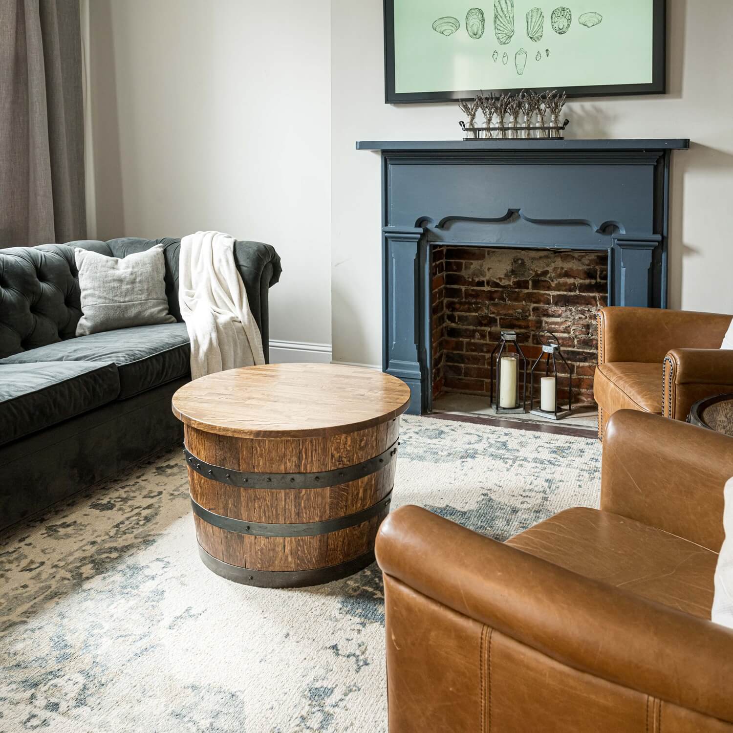 Round Half-Barrel Coffee Table or End Table - Image 6