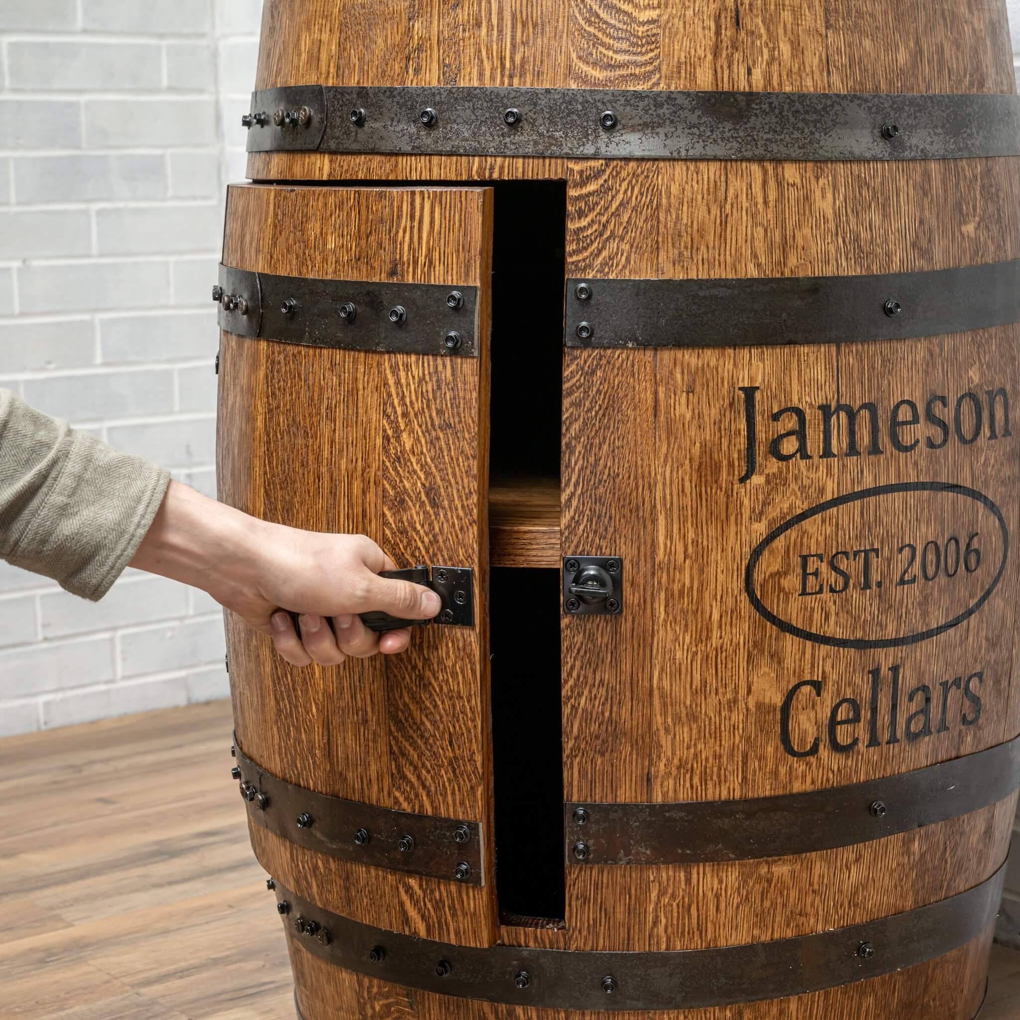 Deluxe Refurbished Whiskey Barrel Cabinet - Image 4