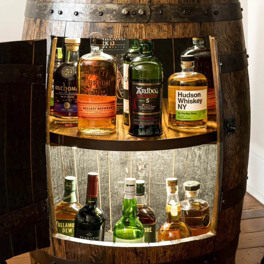Deluxe Refurbished Whiskey Barrel Cabinet - Image 7
