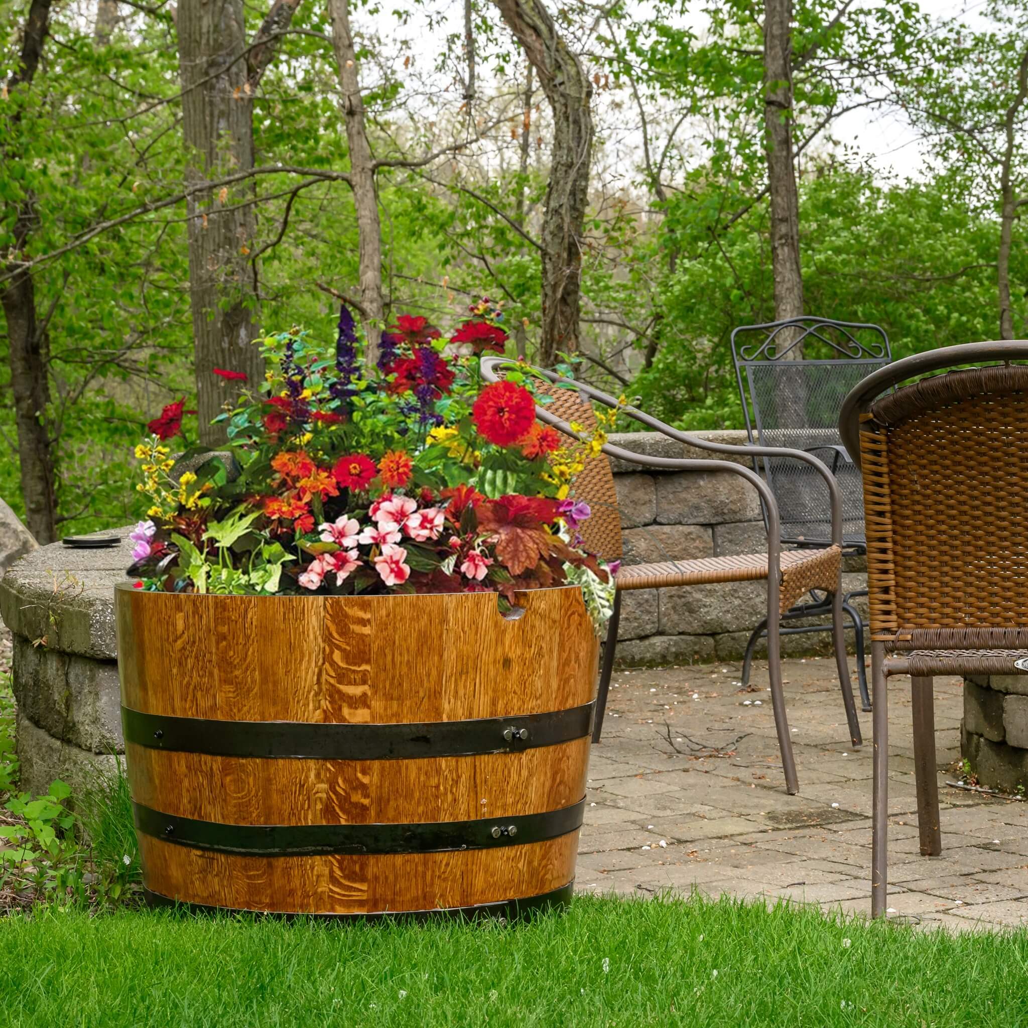 Deluxe Whiskey Barrel Planters (Indoor/Outdoor) - Image 3