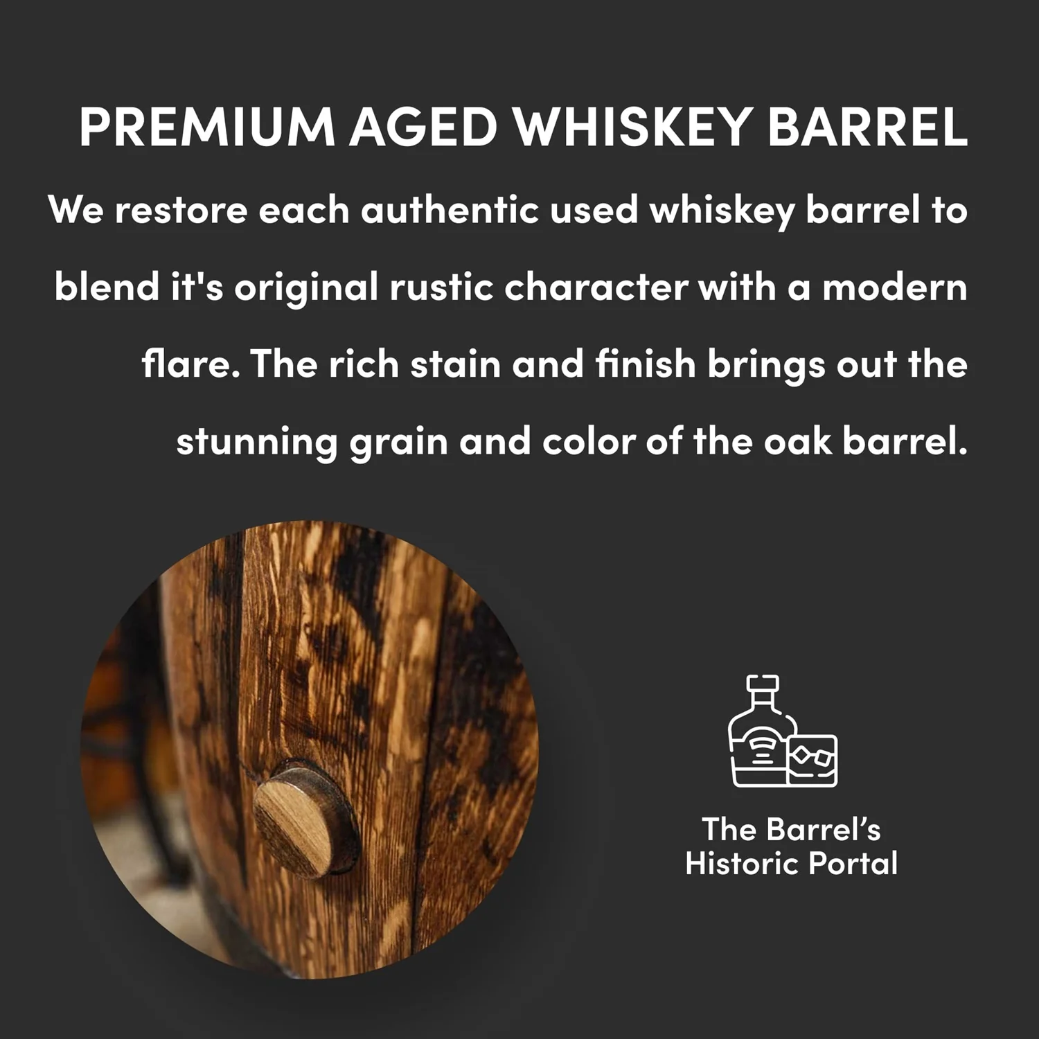 Deluxe Whiskey Barrel Pub Table AND Cabinet - Image 13