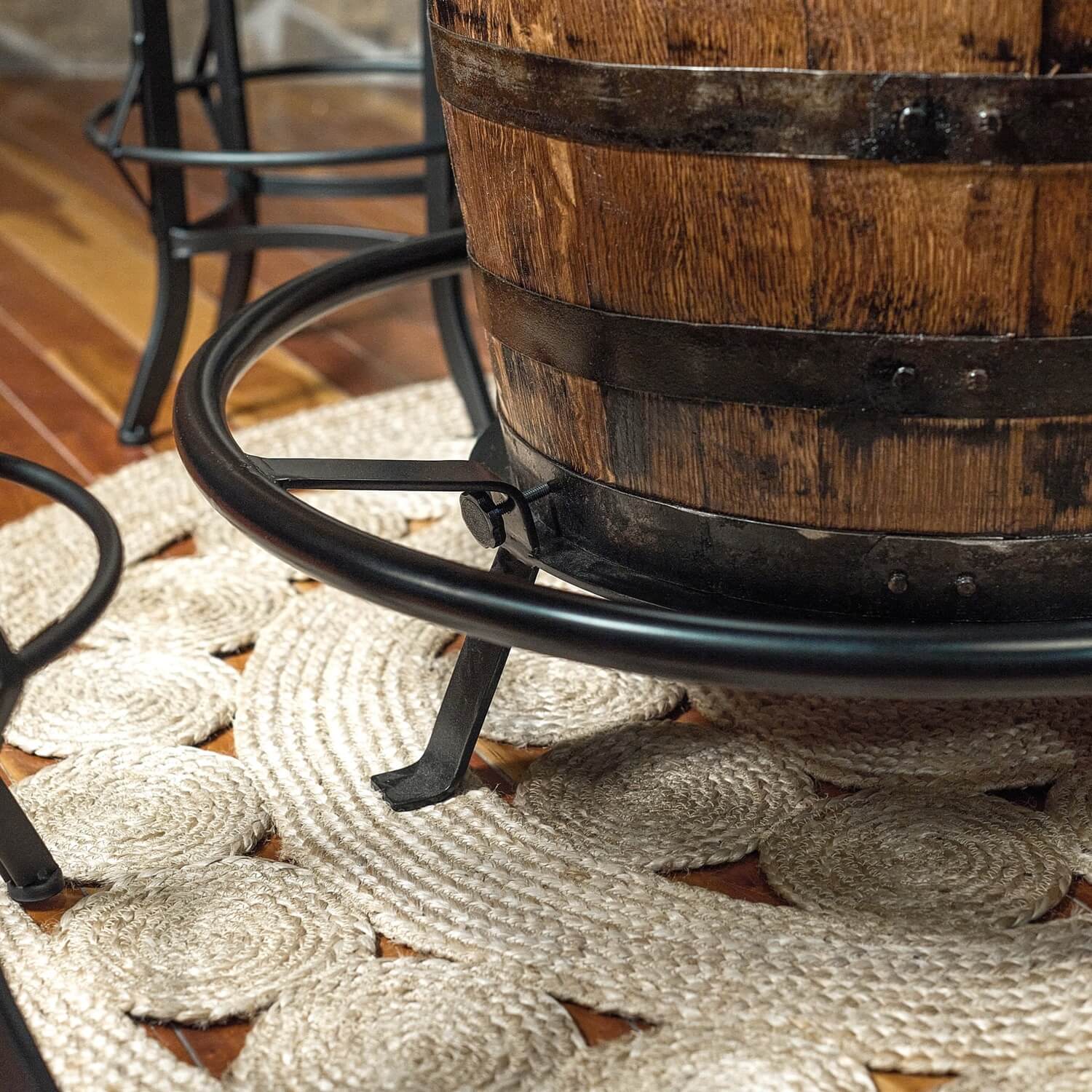 Deluxe Whiskey Barrel Pub Table AND Cabinet - Image 21