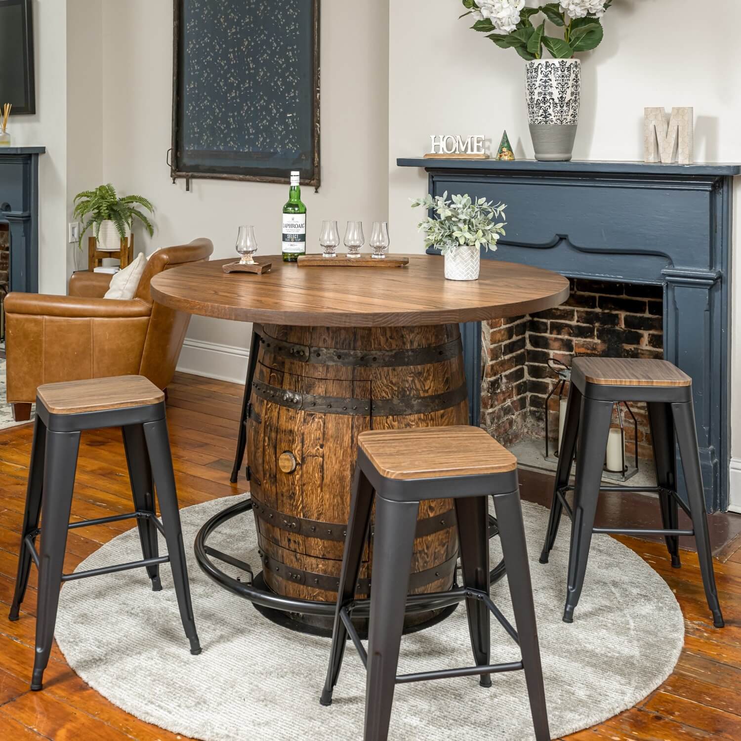 Deluxe Whiskey Barrel Pub Table AND Cabinet - Image 22