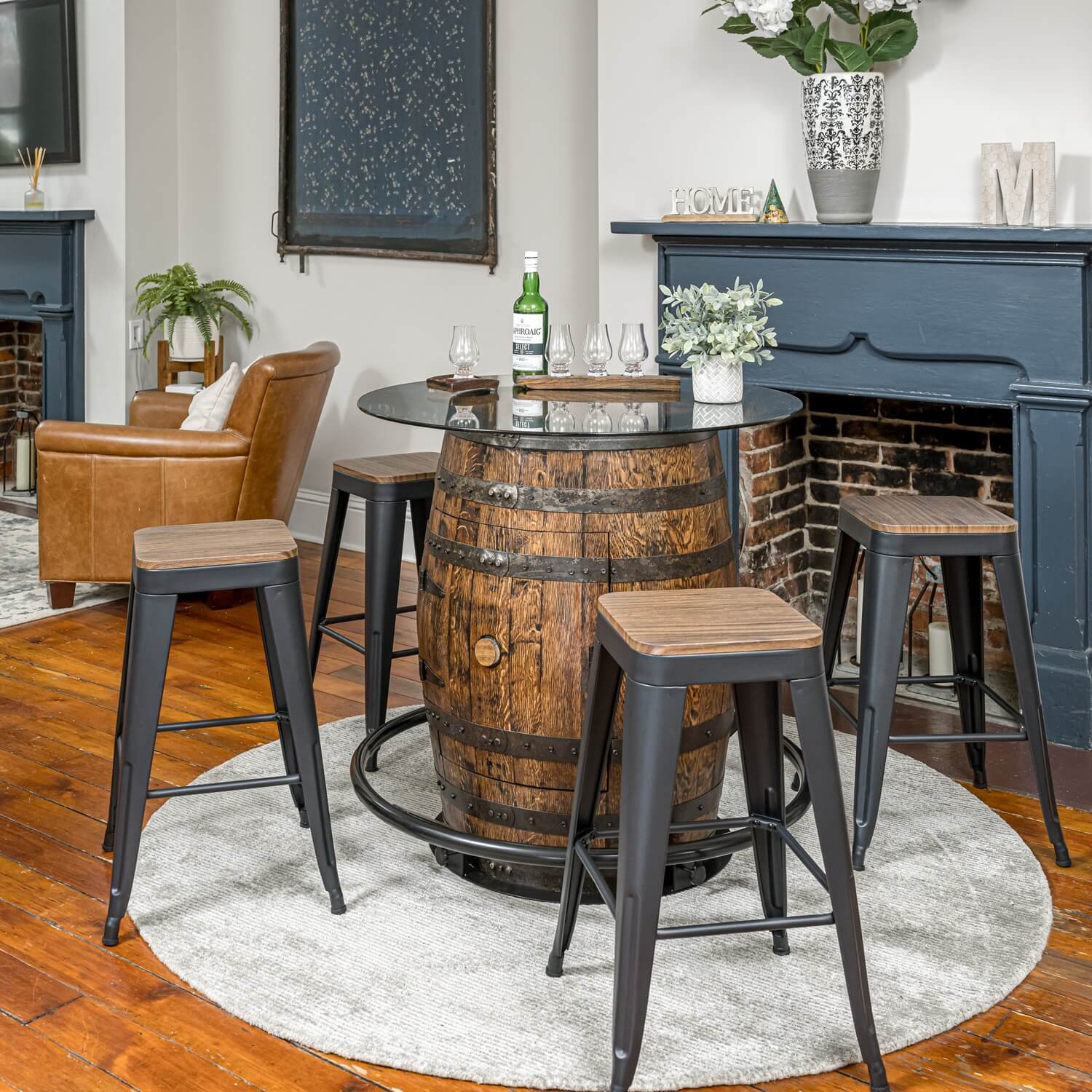 Deluxe Whiskey Barrel Pub Table AND Cabinet - Image 27
