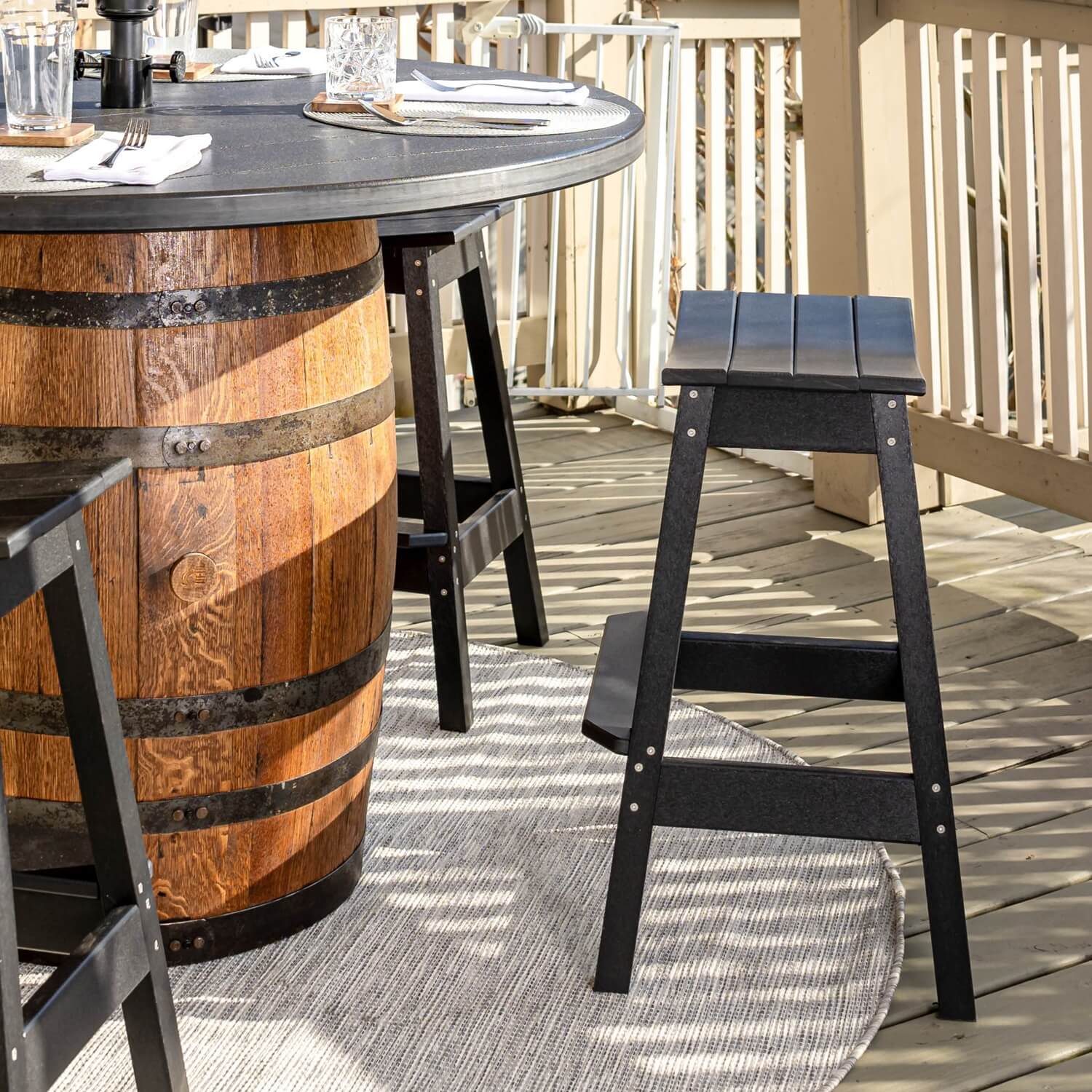 Outdoor Counter-Height Poly-Lumber Stools - Image 3