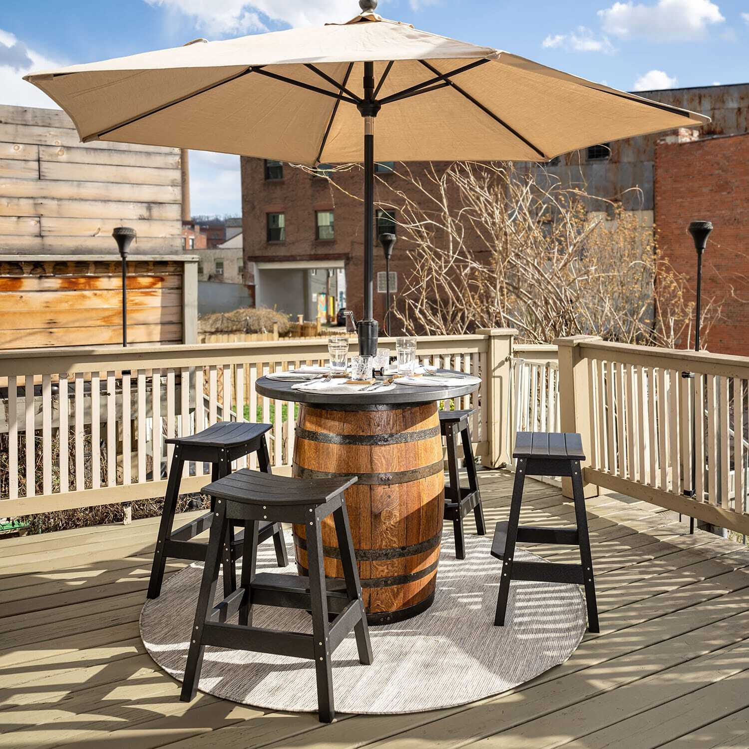 Outdoor Whiskey Barrel Pub Tables - Image 11