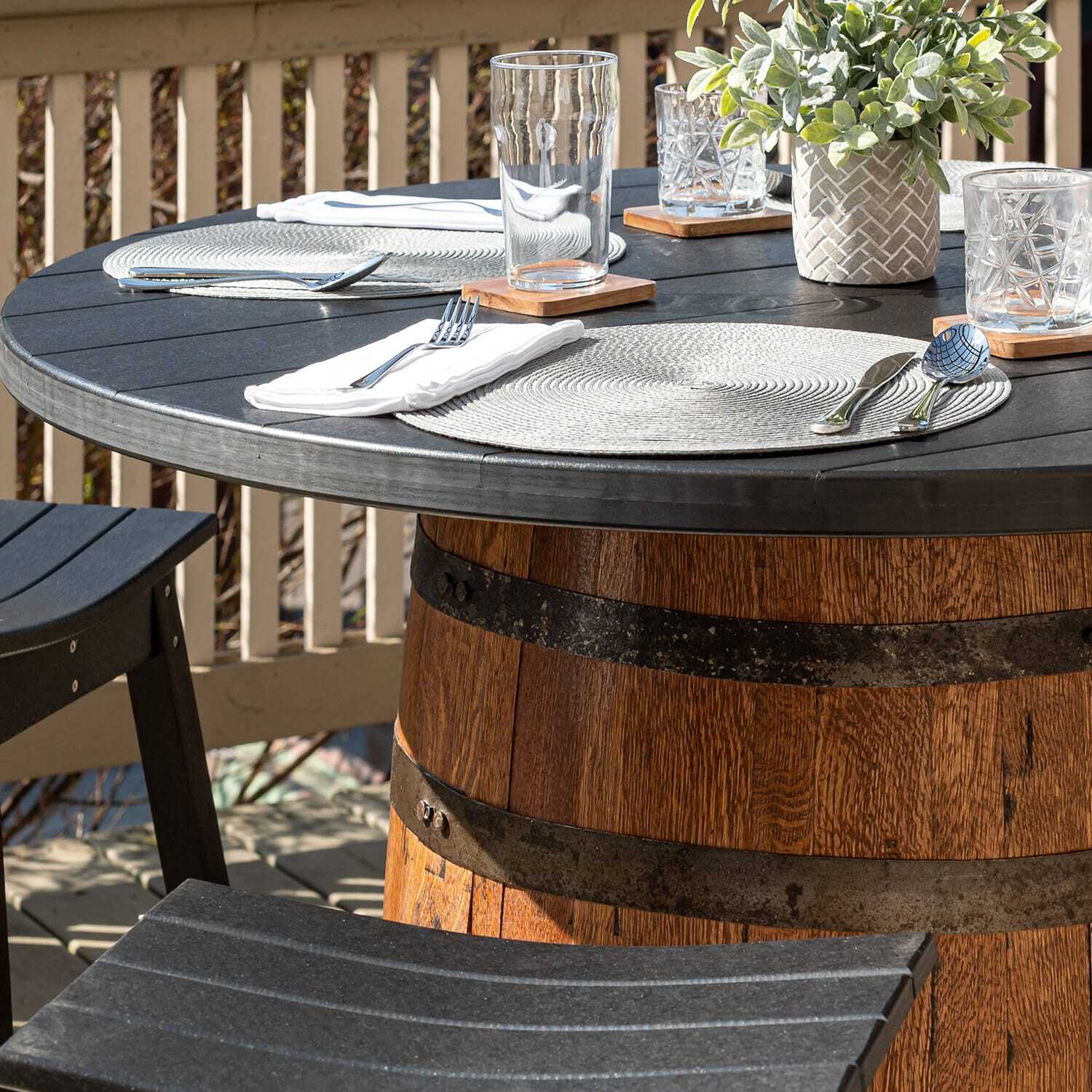 Outdoor Whiskey Barrel Pub Tables - Image 15