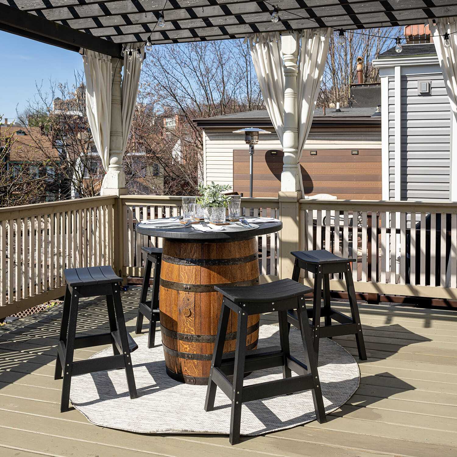 Outdoor Whiskey Barrel Pub Tables - Image 3