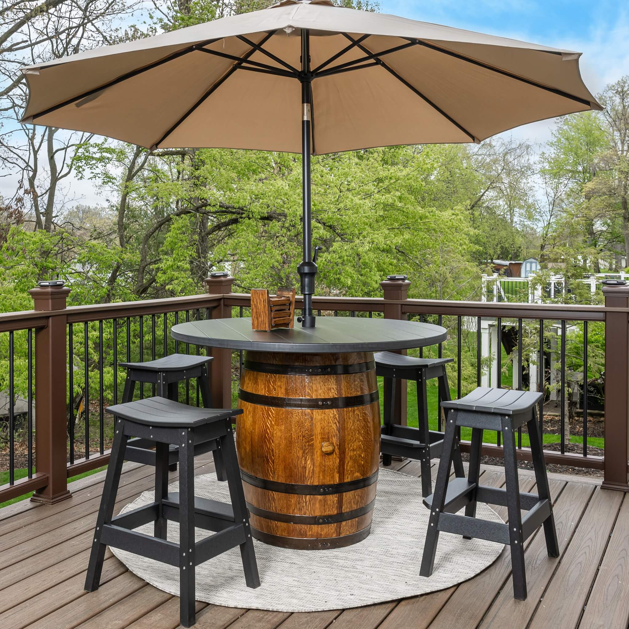 Outdoor Whiskey Barrel Pub Tables - Image 4