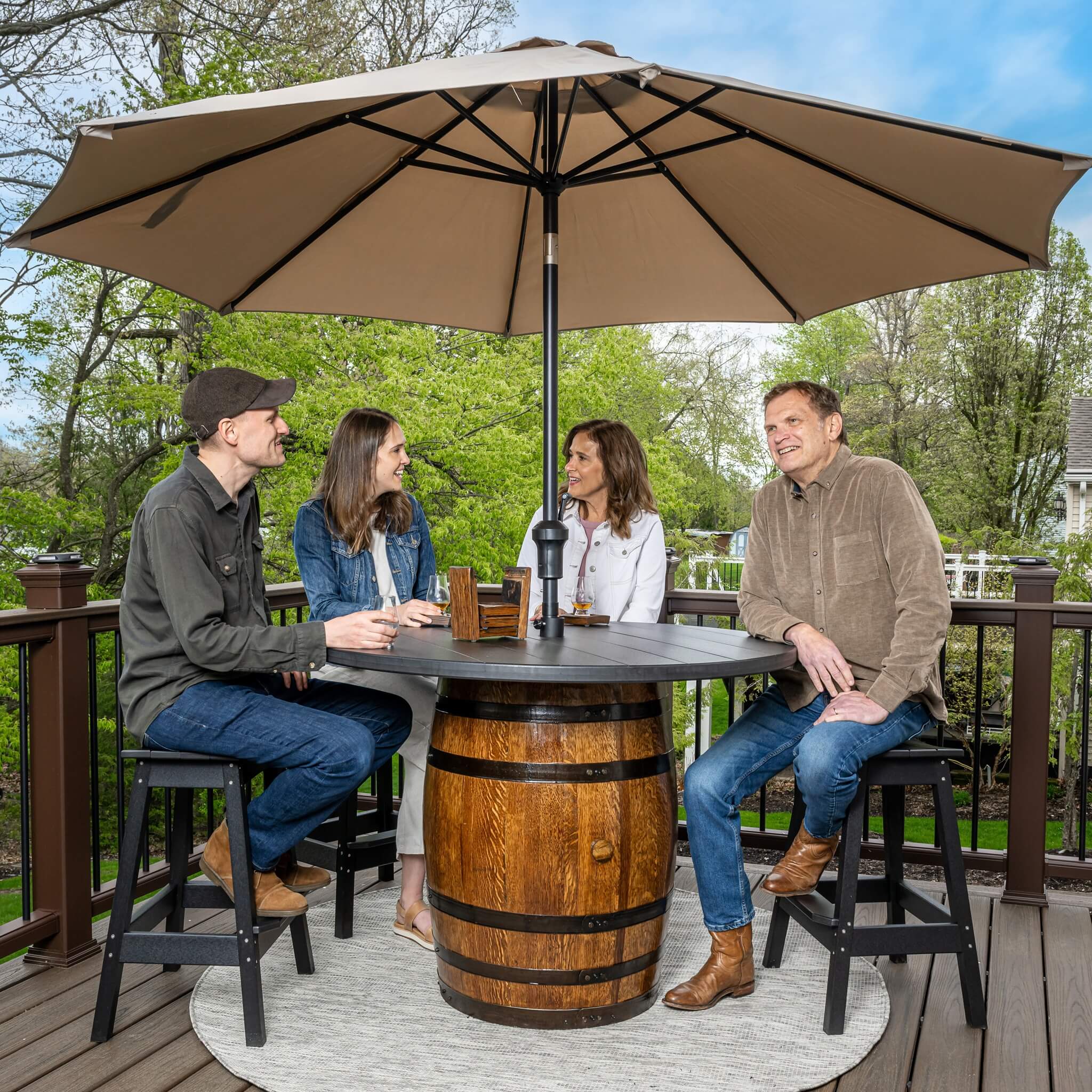 Outdoor Whiskey Barrel Pub Tables - Image 5