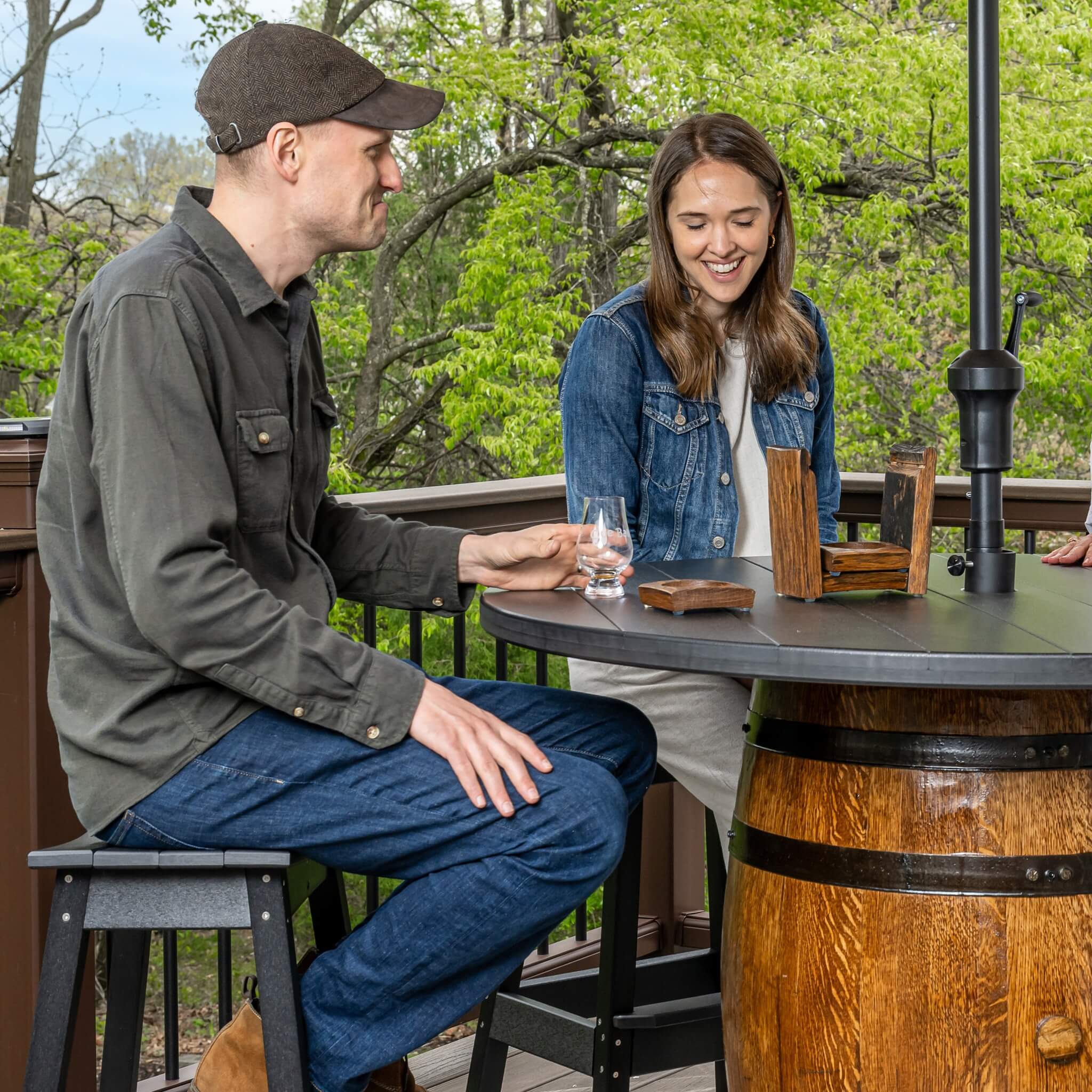 Outdoor Whiskey Barrel Pub Tables - Image 7
