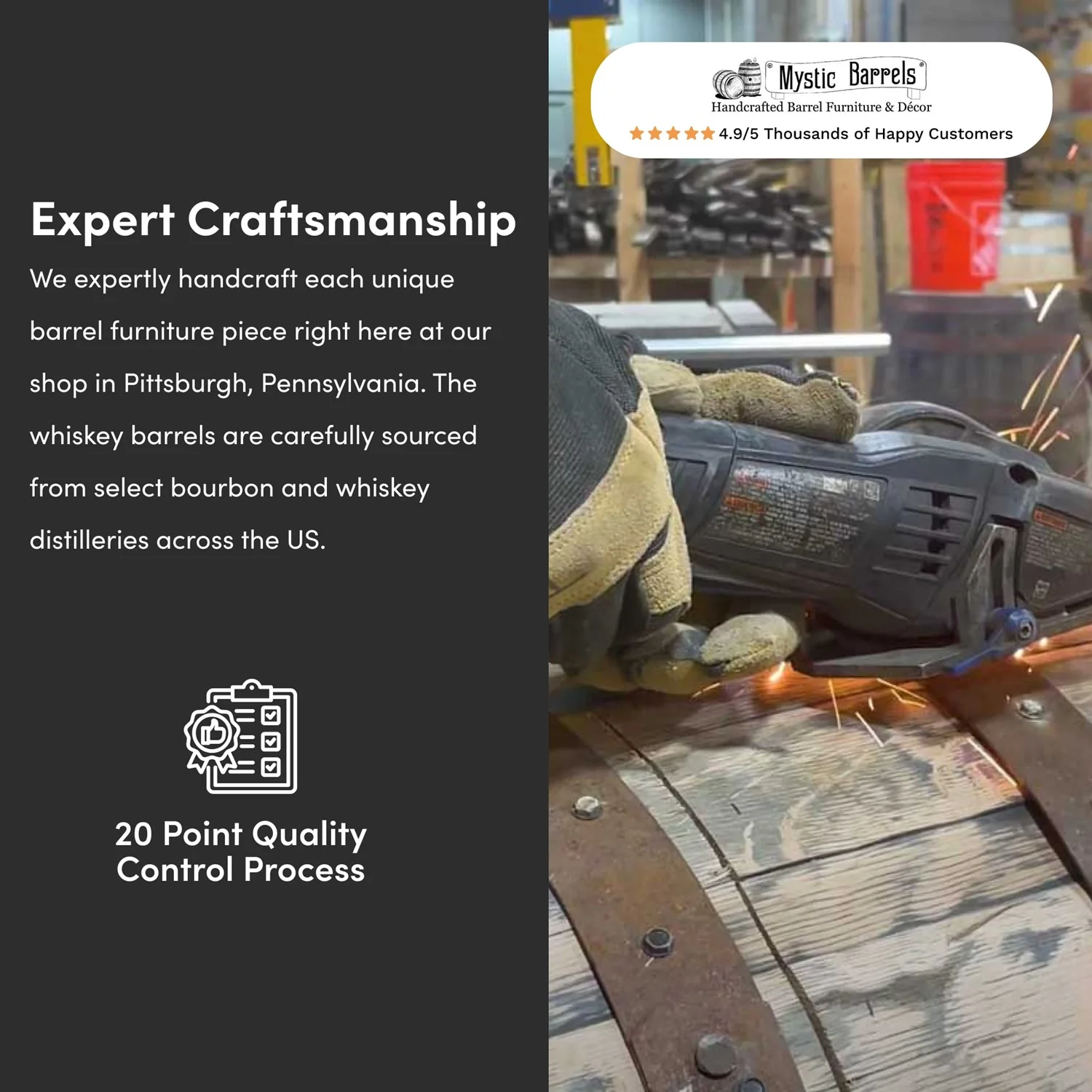 Standard Whiskey Barrel Pub Table - Image 4