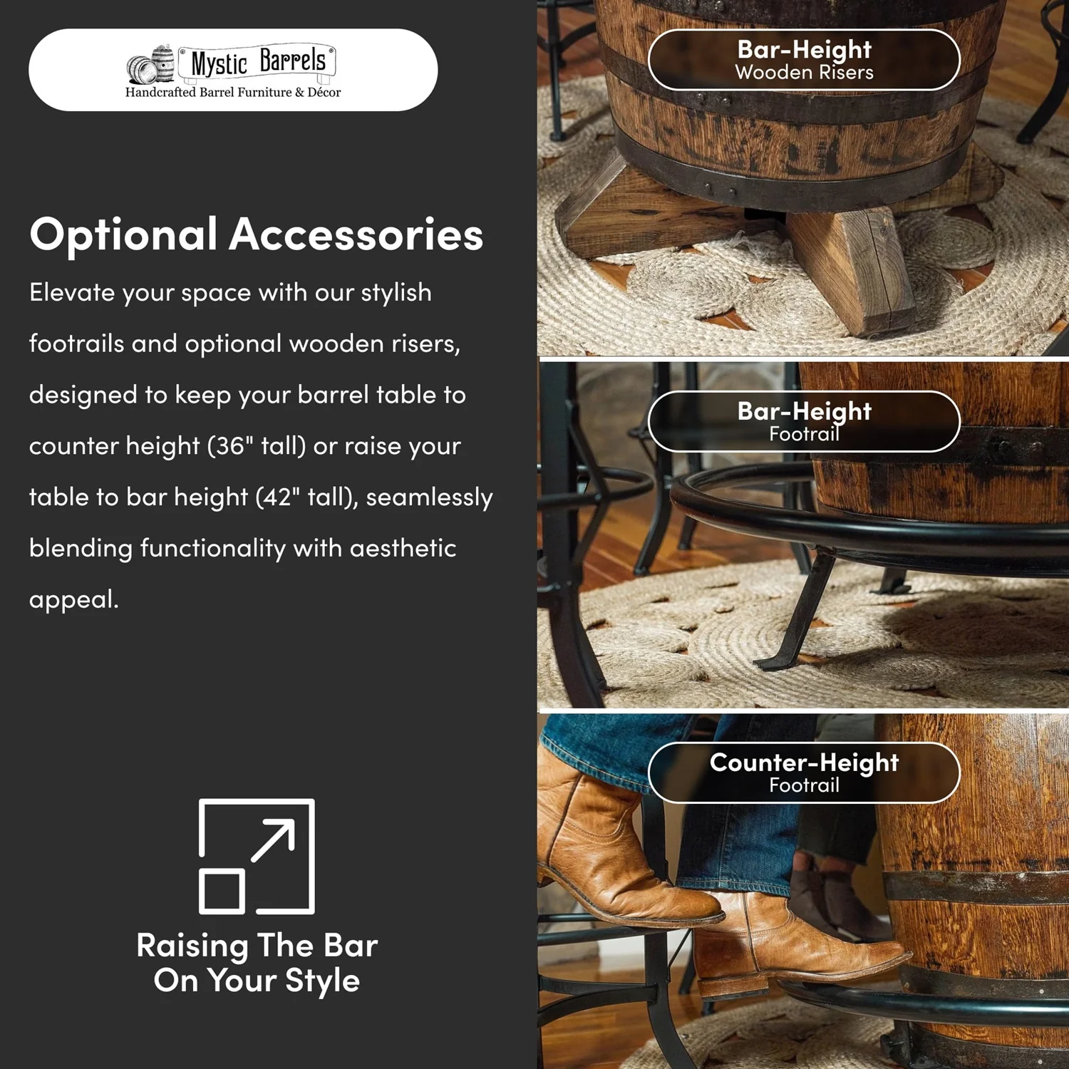 Standard Whiskey Barrel Pub Table - Image 7