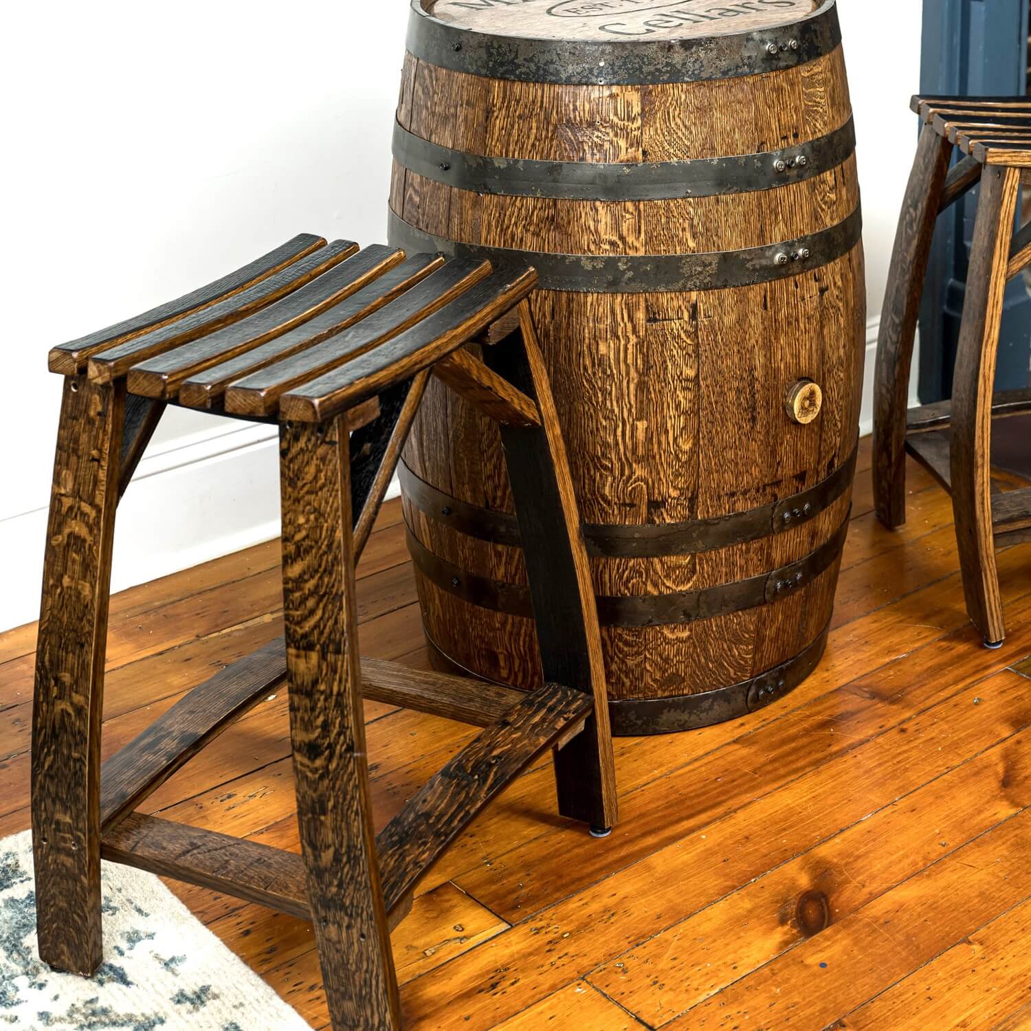 Whiskey Barrel Stave Stools - Image 3
