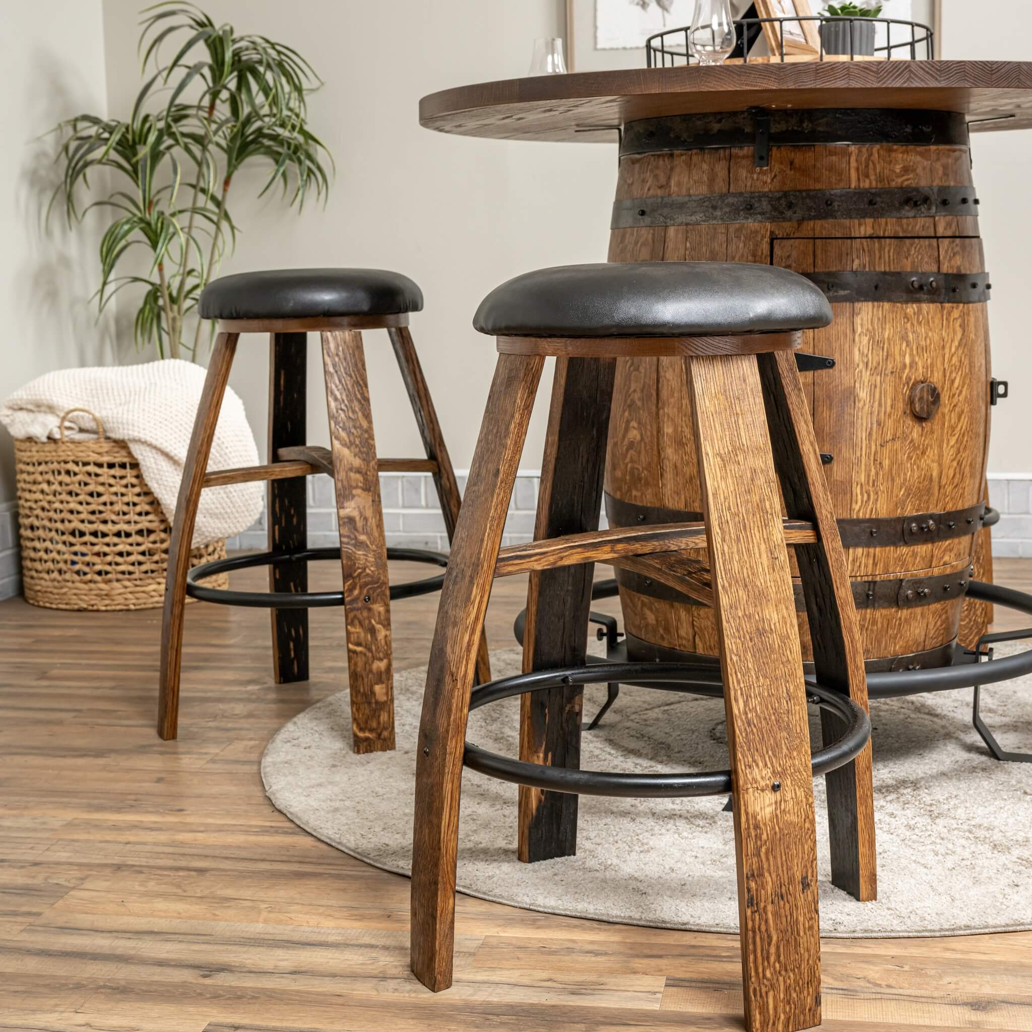 Whiskey Stave Swivel Stool - Image 5
