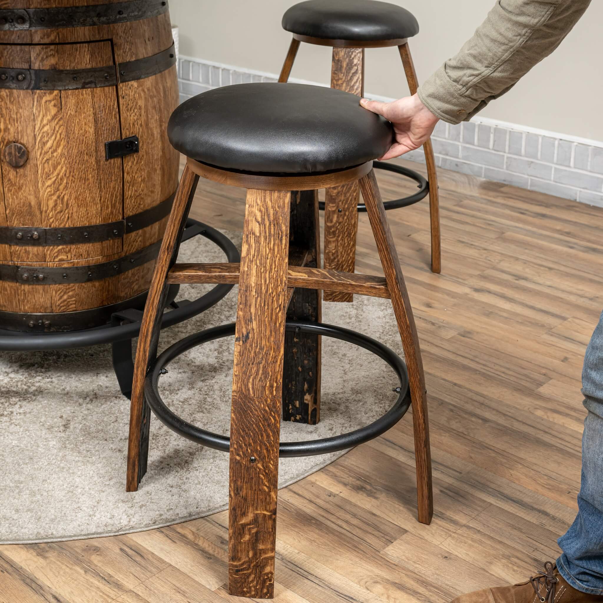 Whiskey Stave Swivel Stool - Image 6